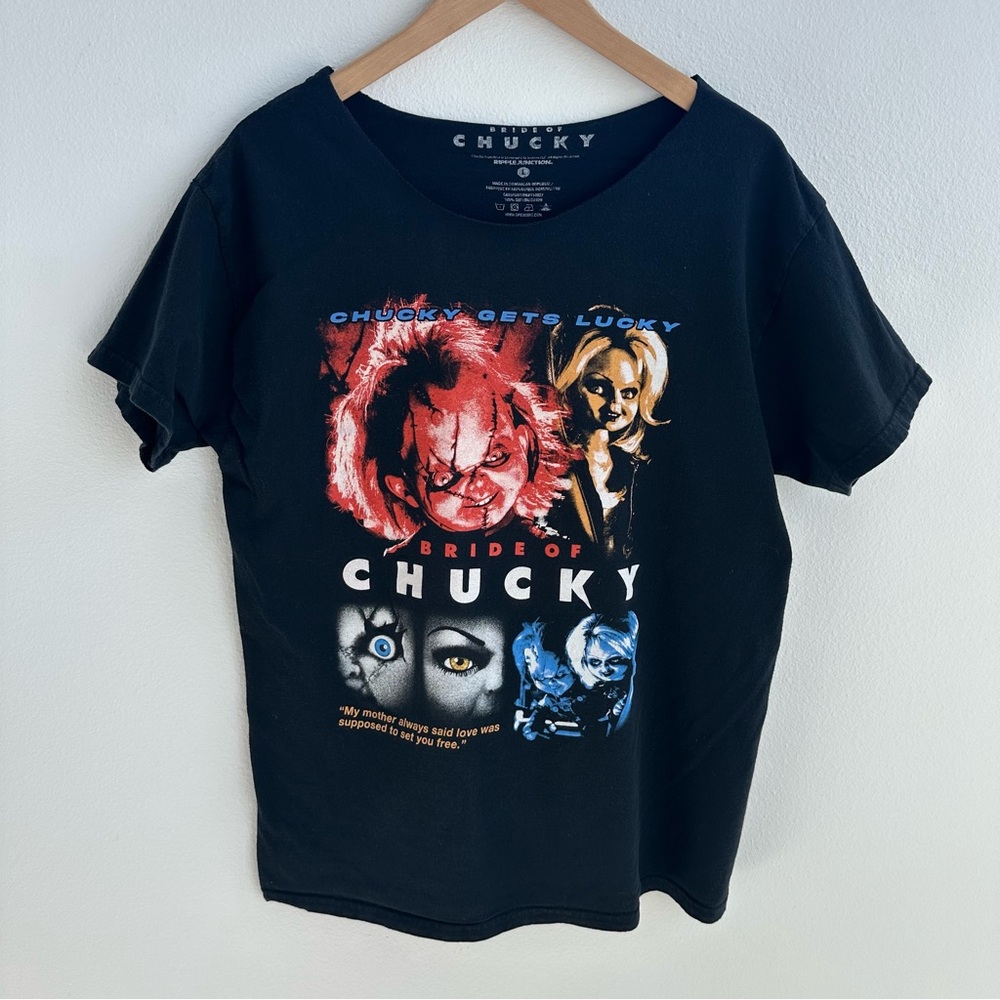 Chucky Gets Lucky Bride of Chucky off the shoulder tee